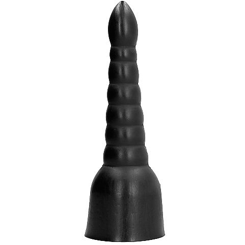 All Black - Großer dunkler Dildo mit Stufenform