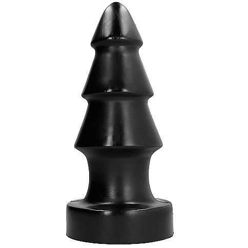All Black - Großer extrabreiter Buttplug in Tannenbaumform