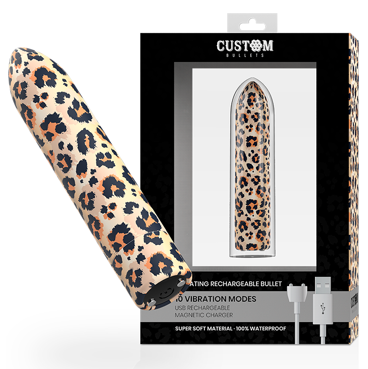 Custom Bullets - Leopard - Mini-Vibrator mit Magnetladung