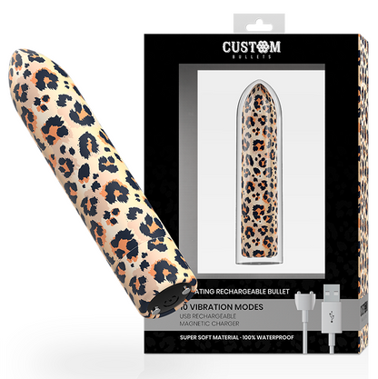 Custom Bullets - Leopard - Mini-Vibrator mit Magnetladung