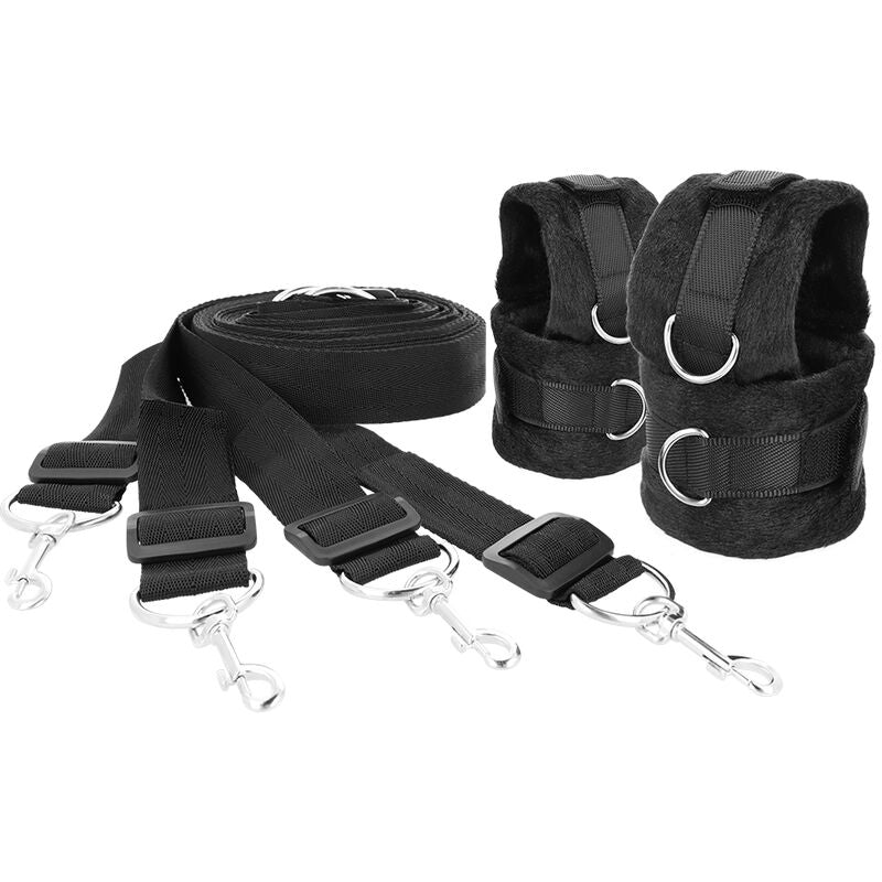 Darkness - Bettfessel Set mit Manschetten