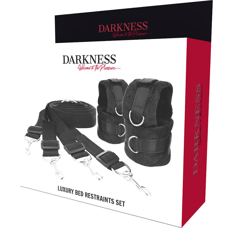 Darkness - Bettfessel Set mit Manschetten