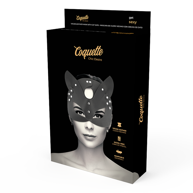 Coquette - Vegane Ledermaske mit Katzenohren