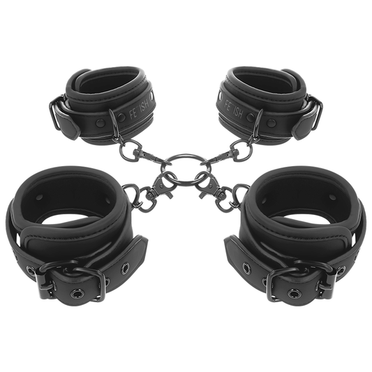Fetish Submissive - Hand- und Knöchel-Handschellen-Set mit Noprene-Futter
