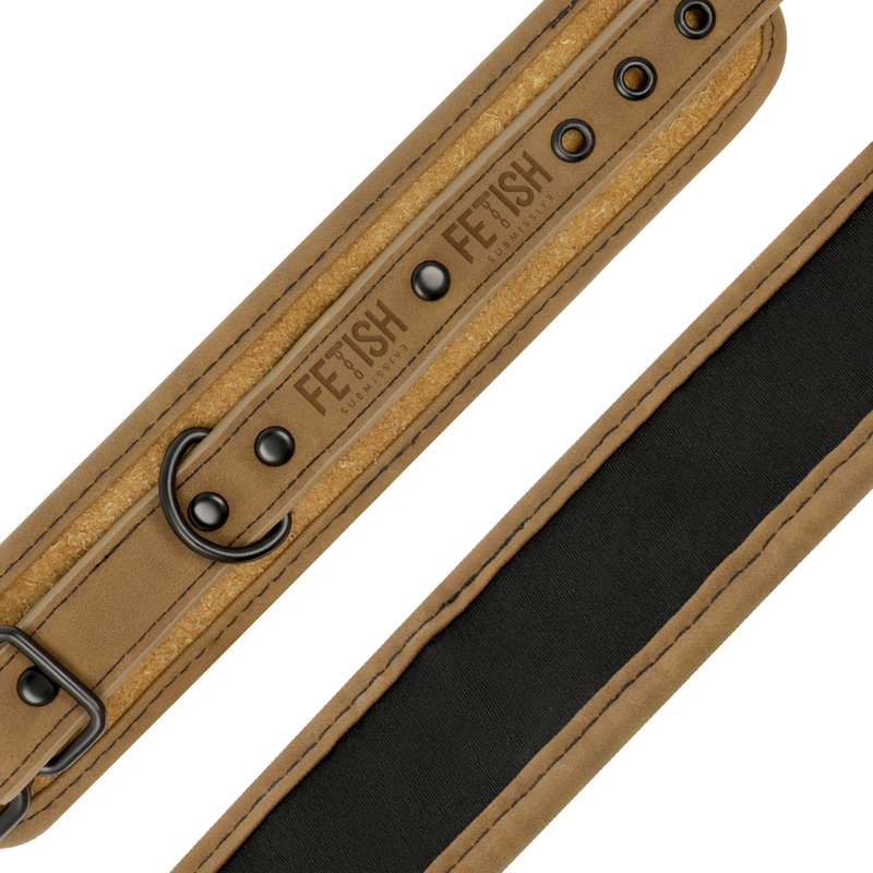 Fetish Submissive - Origin - Vegane Lederhandschellen mit Neoprenfutter