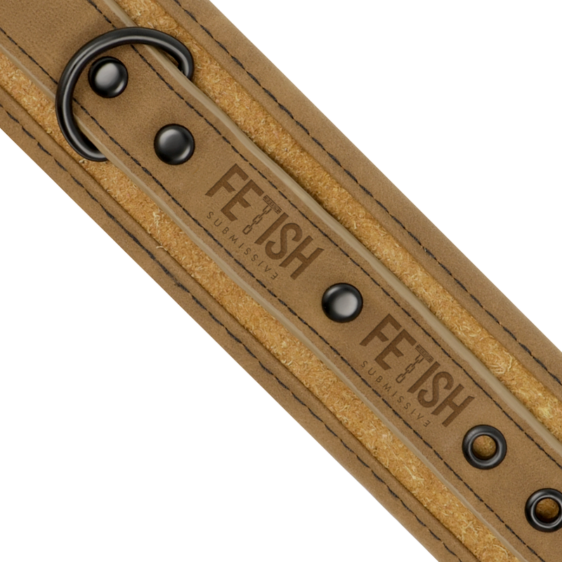 Fetish Submissive - Fußmanschetten aus veganem Leder mit Neoprenfutter