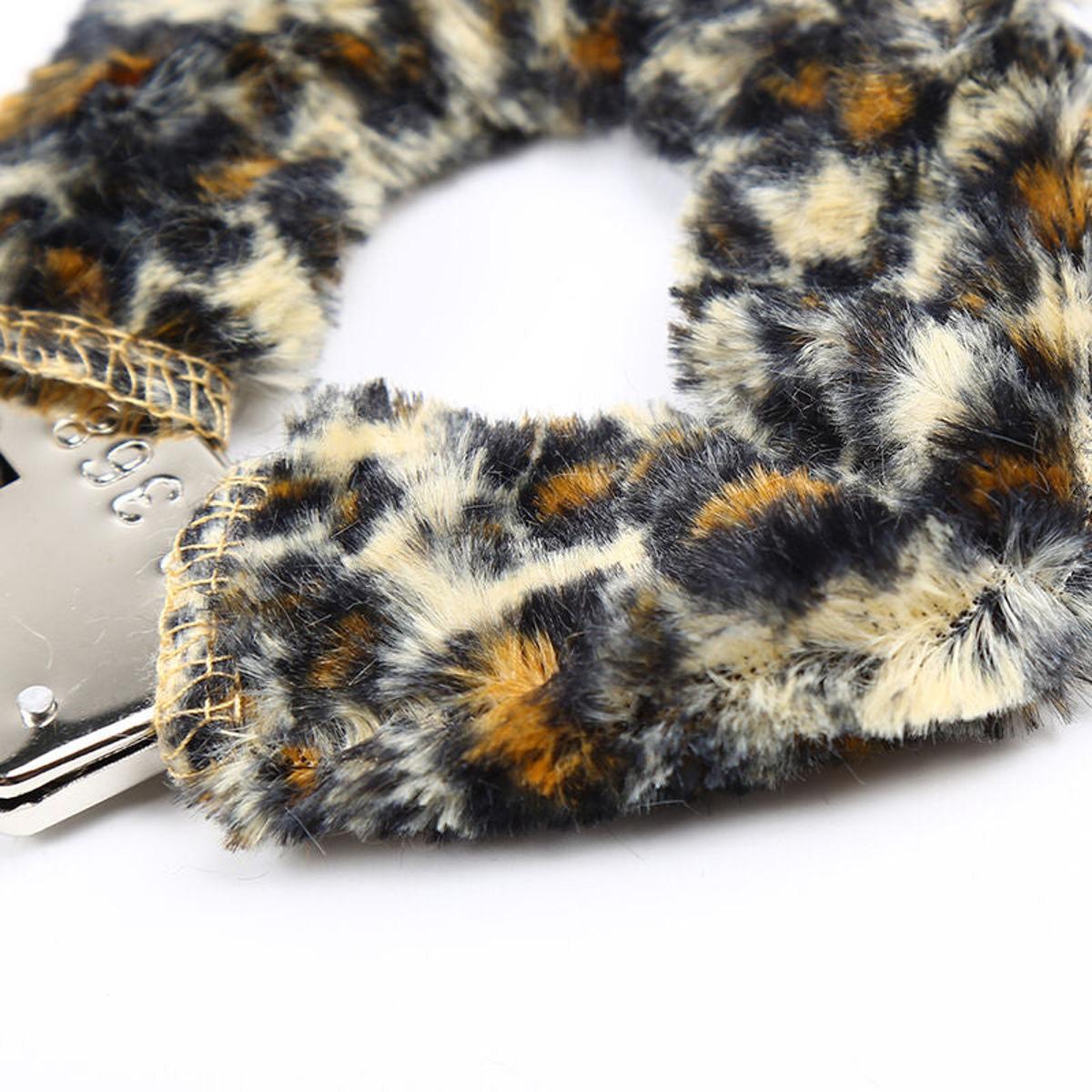 Handschellen mit Plüsch im Leopardenprint - OH MY! FANTASY