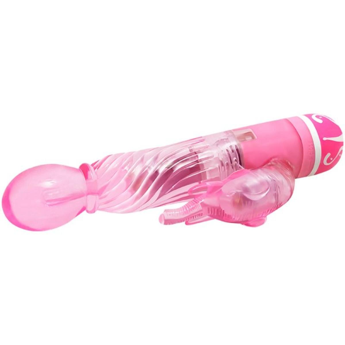 Rabbitvibrator mit Klitorisstimulator in Delphin-Design - OH MY! FANTASY
