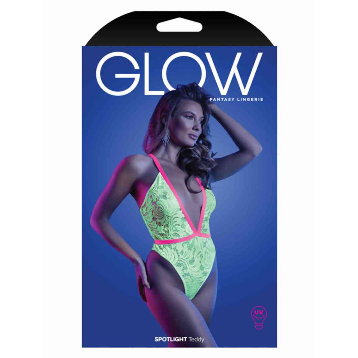 Verpackung Frau in sexy Neon-Spitzenbody