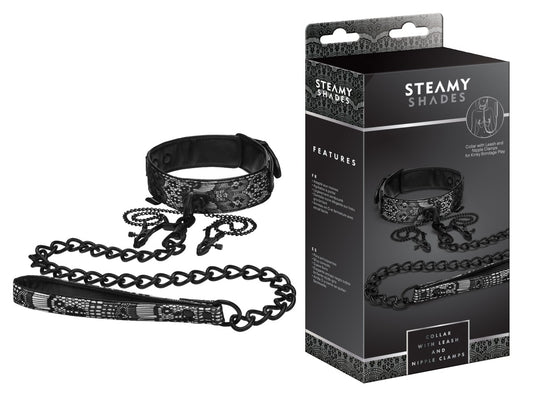 STEAMY SHADES - Stoff-Halsband mit Spitze