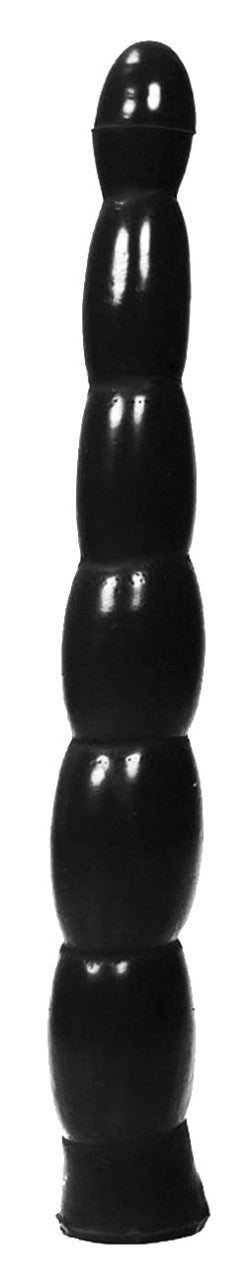 All Black - Gerippter dunkler Dildo