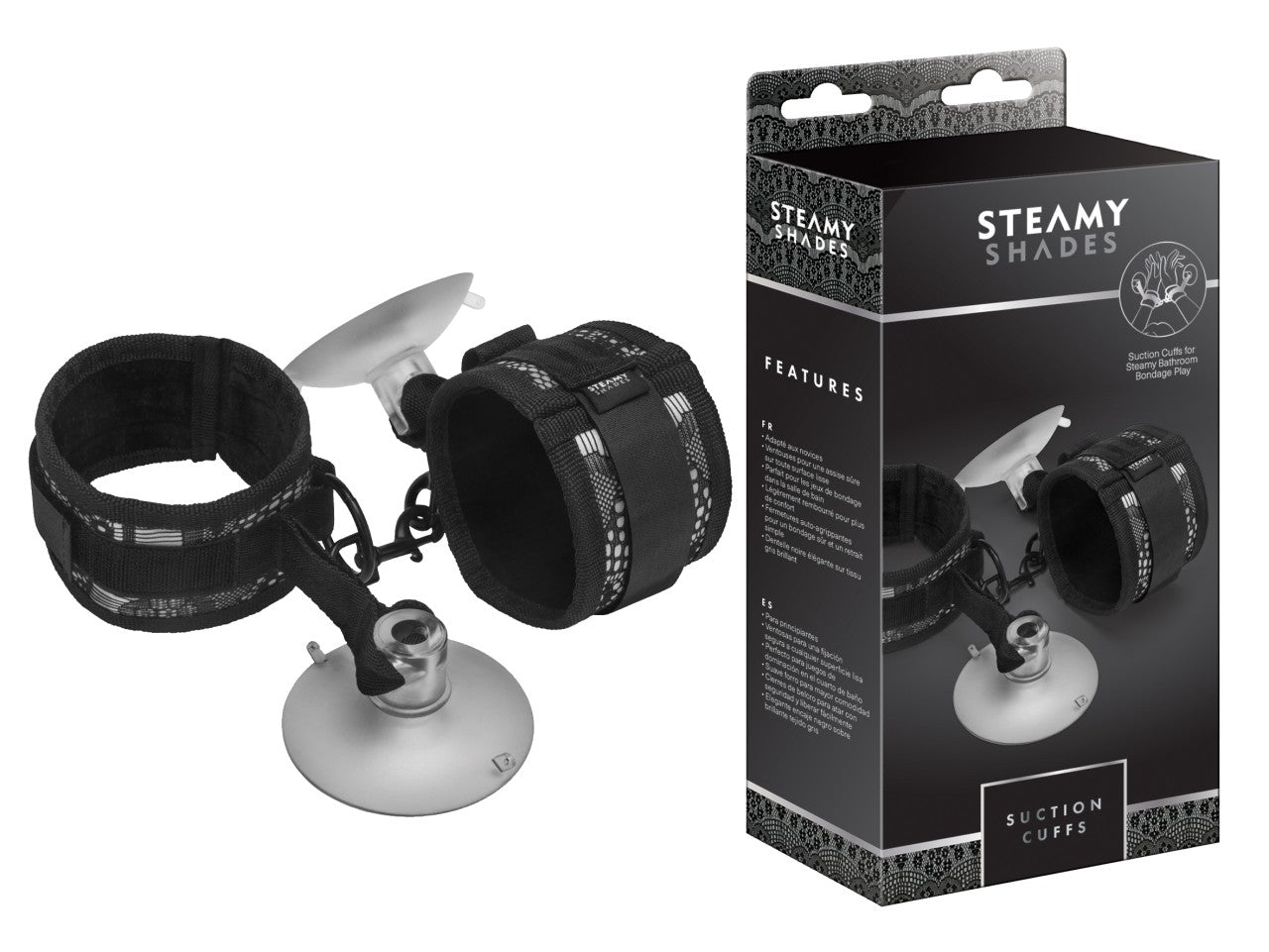 STEAMY SHADES - Weiche Handschellen mit Saugnapf