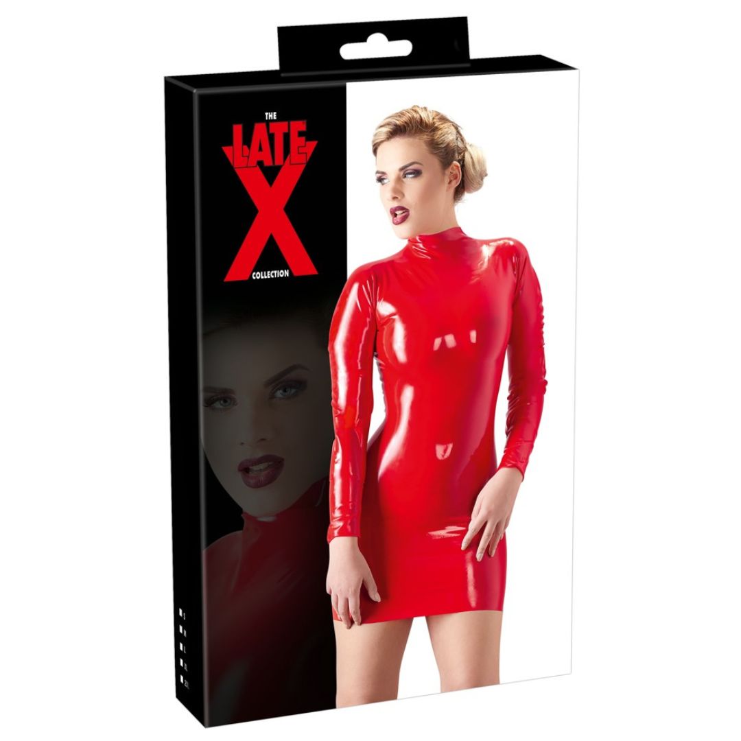 Latex-Minikleid in rot mit Reißverschluss - OH MY! FANTASY