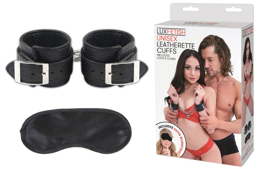 LUX FETISH Unisex Leatherette Cuffs - schwere Qualität