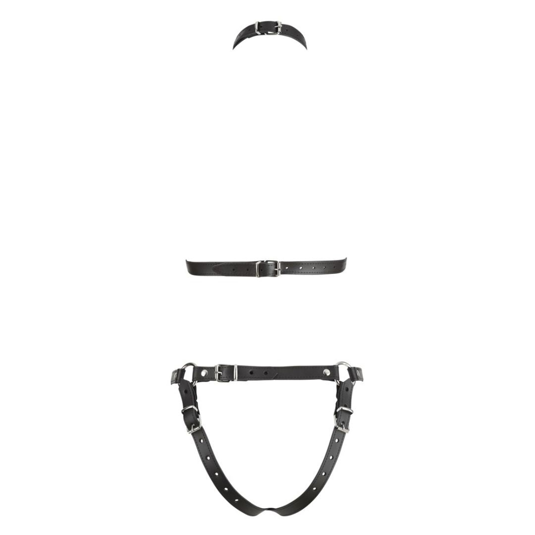Harness aus Lederriemen mit Metallketten und Ringen - OH MY! FANTASY