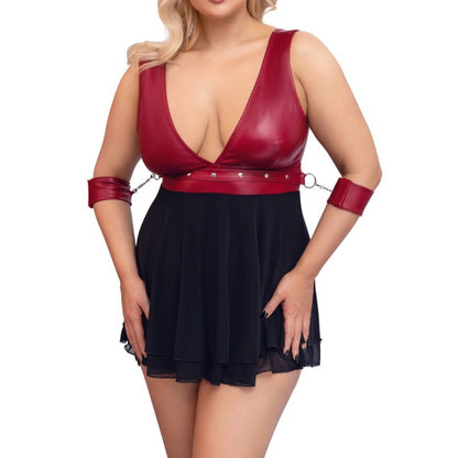 Babydoll im Mix aus Mattlook und Powernet mit Armfesseln - OH MY! FANTASY