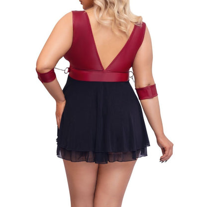 Babydoll im Mix aus Mattlook und Powernet mit Armfesseln - OH MY! FANTASY