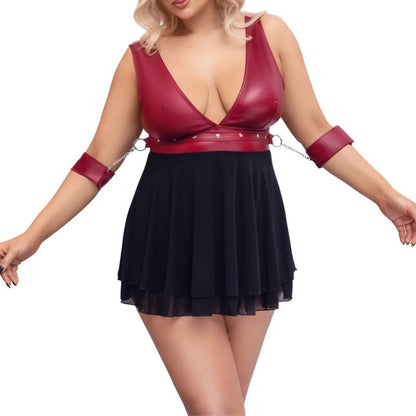 Babydoll im Mix aus Mattlook und Powernet mit Armfesseln - OH MY! FANTASY