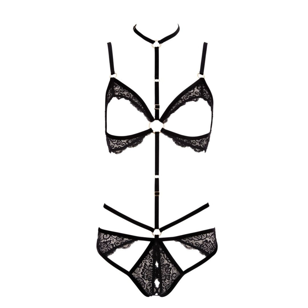 Body Ouvert im Harness-Design mit offenen Cups - OH MY! FANTASY