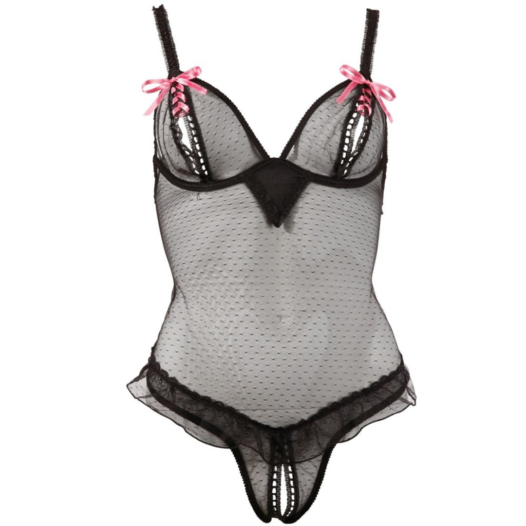 Transparenter Stringbody Ouvert mit offenen Cups - OH MY! FANTASY