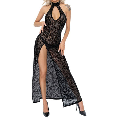 Langes Neckholderkleid mit Leoprint - OH MY! FANTASY