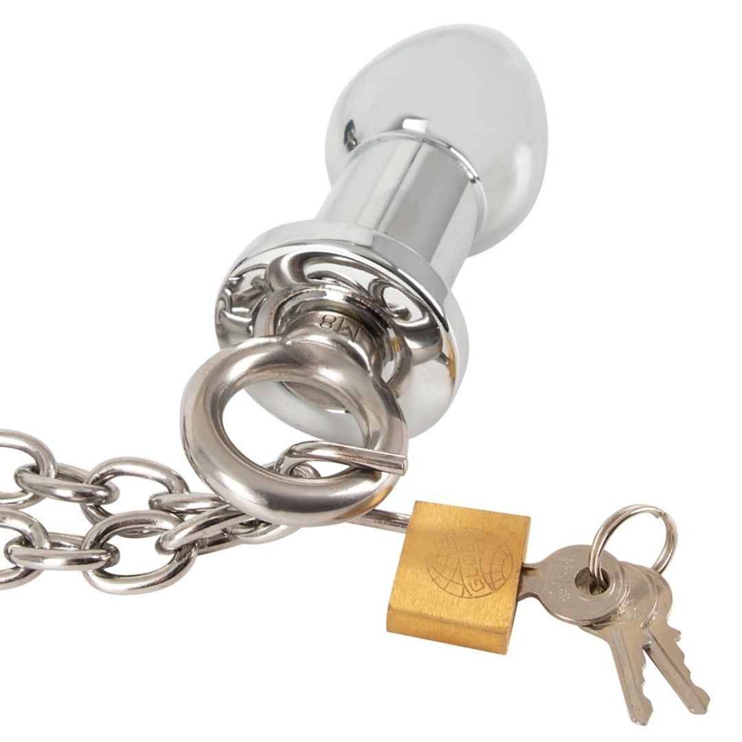 Handfessel-Set mit Analplug, Kette und 3 Schlösser - OH MY! FANTASY