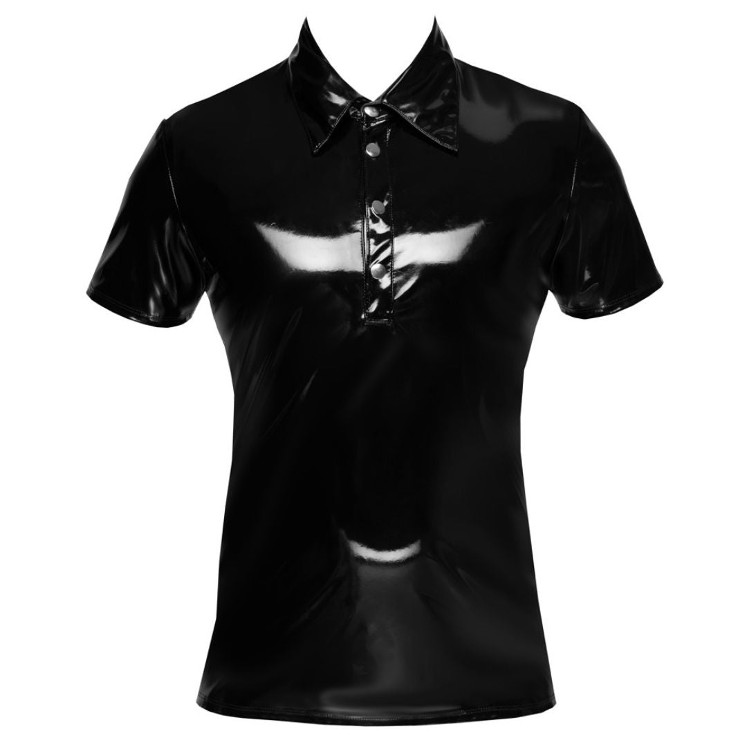 Polo-Shirt aus Lack mit Kragen und Druckknopfleiste - OH MY! FANTASY