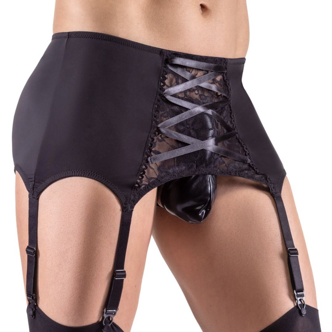 Strapsgurt aus Mikrofaser mit Fronteinsatz aus Spitze - OH MY! FANTASY