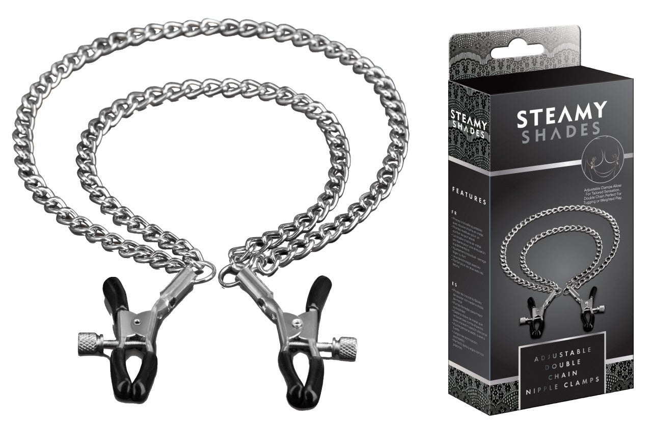 STEAMY SHADES Adjustable Double Chain Nipple Clamps